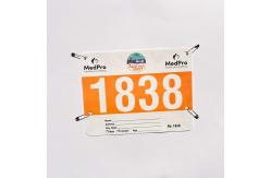 China Rectangular Tyvek Race Bib Numbers Screen Printed Durable supplier