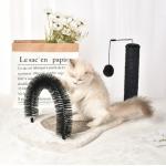 Fur Grooming Cat Scratching Pads Self Groomer Brush With Wooden Tray for sale