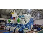 Attractive Ice Theme Kids Bouncy Castle With Rabit Inflatable Slide