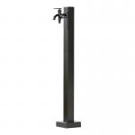 Black Garden Yard Bibcock Water Taps Stainless Steel Standpipe Sqaure Watering Post 93cm Height for sale