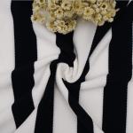 Smooth Striped Textured Fabric , Modal Hot Shell Black And White Stripe Fabric