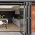 Large Modern Aluminum Folding Door Sound Proof Double Glazed Folding Door for sale