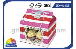 China Custom Printing Folding Cup Cake / Dessert Paper Box With Display Window supplier