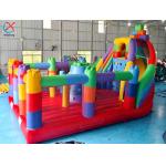Customized LEGO Block Splicing Inflatable Bouncy House With Slide Combo For Kids for sale
