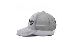 China Gray Suede Trucker Hat 3d Embroidered  5 Panel Mesh Cap supplier