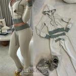 Custom Embroidery Distressed Crop Top Hoodie Joggers Set  Womens Two Piece Set