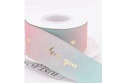 China Gilding Laser Bronzing Ribbed Ribbon Printed Webbing Polyester Woven Tapes supplier