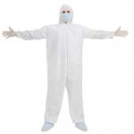 PPE Disposable Protective Coverall Waterproof White 25gsm-70gsm for sale