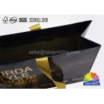 Glossy Laminated Full Color Printed Custom Paper Garment Bags with Ribbon Handle for sale