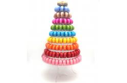 China Stackable 10 Layer Plastic Macaron Packaging 0.8mm PVC Christmas Tree Macaron Tower supplier