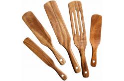 China 5Pcs Premium Natural Teak Wood Spatulas Spoons Set Nonstick supplier