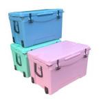 75L Wheeled Rotomolded Cooler Box , Insulated Ice Box With PU Insulation
