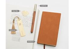 China Classical Sandalwood Business Stationery Set Bookmark Notebook Craft Pen U Disk supplier