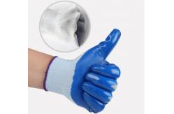 China 43 Grams Polyester Liner Nitrile Work Gloves High Temperature Resistance supplier