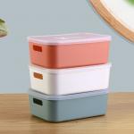 L Rectangle Sundry Plastic Basket Storage Containers With Cover for sale
