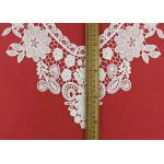White Embroidery Guipure Lace Collar Applique With DTM Poly Milk Silk Azo Free