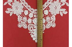 China White Embroidery Guipure Lace Collar Applique With DTM Poly Milk Silk Azo Free supplier