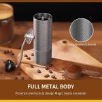 Mini Adjustable Manual Coffee Grinder , Stainless Steel Hand Coffee Grinder Portable