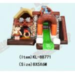 Forest Theme Brown Children Inflatable Slide Bouncy Castle