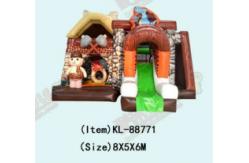 China Forest Theme Brown Children Inflatable Slide Bouncy Castle supplier