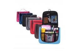 China Large Capacity Polyester Travel Hanging Toiletry Bag With Plastic Hook supplier