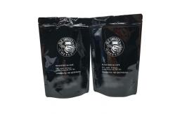 China Tear Notch Standing Pouch Full Printing Zipper Laminated Glossy Black supplier