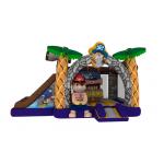 Inflatable pirate topic combo inflatable pirate treasure themed combo house with double slide for kids for sale