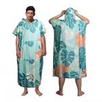 Custom Microfiber Seaside Surf Poncho Hood Logo Printed Compressed Design for Beach Changing Wetsuits Wholesale Microfiber Poncho Towel for sale