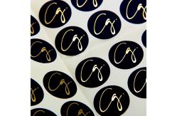 China Black Round Matte Black Paper Sticker Labels With Gold Logo supplier