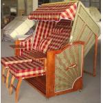 Hand-Woven Roofed Wicker Beach Chair & Strandkorb For Outdoor Pool / Beach for sale