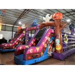 Commercial Inflatable Fun City Halloween Pumpkins Purple Inflatable Castle