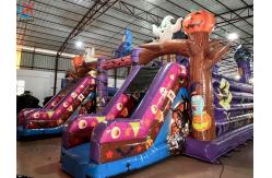 China Commercial Inflatable Fun City Halloween Pumpkins Purple Inflatable Castle supplier