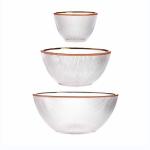 ODM Transparent Crystal Glass Fruit Bowls Dinnerware With Gold Rim for sale