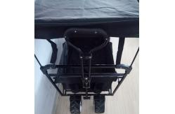 China Black Folding Beach Wagon 600D Folding Wagon With Cover And Push Handle supplier