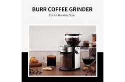 China Portable Electric Adjustable Burr Coffee Grinder Silver 240g Professional Coffee Maker supplier