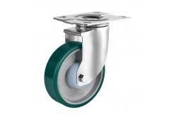 China Aluminum Polyurethane Caster Wheels With Ball Bearings , Industrial Medium Heavy Duty Casters supplier