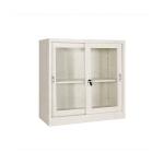 2 Sliding Door  Vertical Metal Bookshelf Fireproof Filing Cabinet