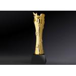Cylinder Shape Resin Trophy Cup With Crystal Base Custom Logo Accepted