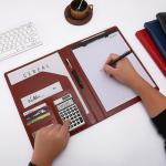 Durable Business PU Leather Notepad Portfolio Multiscene Recyclable Custom Logo