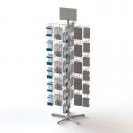 4 Wings Spinner Metal Floor Display Stands With Hooks Wire Grid