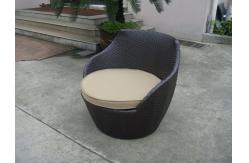 China Dark Brown Resin Wicker Obelisk Chair , Rattan Bullet Sofa Set supplier