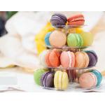 4-layers clear smaller macaron tower with 0.8 mm PVC stand with carrying case for sale