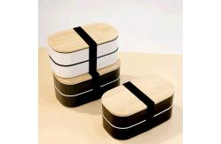 China Bamboo Lid Thermal Bento Lunch Box Stackable Double Layer Microwave Safe supplier
