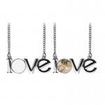 Sublimation Blank Necklace Love Shape DIY Photo Print Metal Charms Sublimation Necklace Pendants for sale