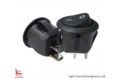 China Light Country SPST Round Rocker Switch, Φ 23mm, ON-OFF, Black, Two terminals. supplier