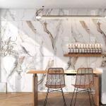 China House Glossy White Golden Marble Tile Vitrified Interior Walls Gold Vein Ceramic Carara Floor Marble Tile manufacturer
