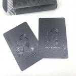 Black Foil Waterproof Plastic Poker Cards With Silver Foil Tuck Box