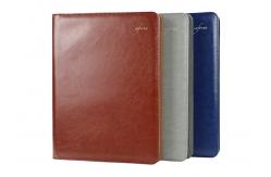 China Handheld Executive Leather Business Portfolio Portable Multipurpose With Power Bank supplier