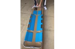 China Blue 210cm 44cm Ambulance Collapsible Scoop Stretcher With Straps Manually Operated supplier