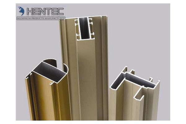 Gold Anodized Aluminum Window Extrusion Profiles , Extruded Aluminum Window Frame